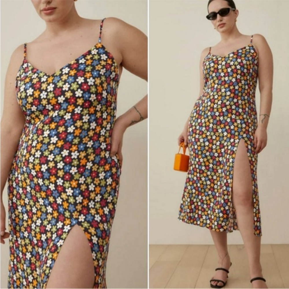 Reformation Dress Crimini Slip Midi in Danica Print Floral